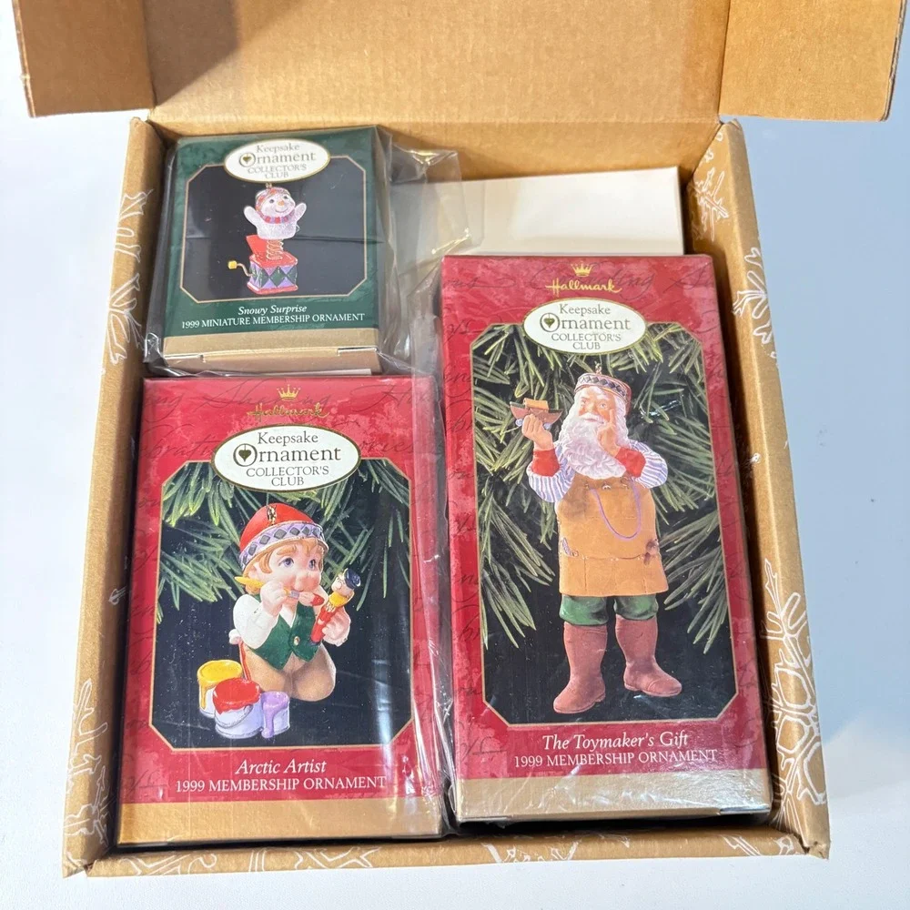 Hallmark Keepsake Ornament 1999 Collector's Club Membership Kit Set of 3